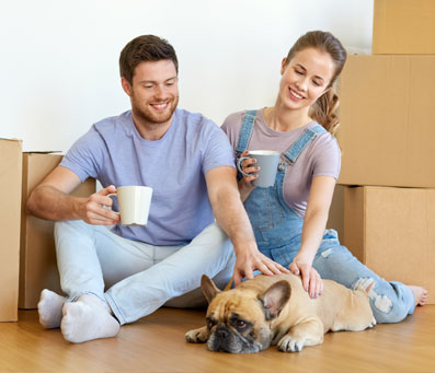 couple moving in with dog